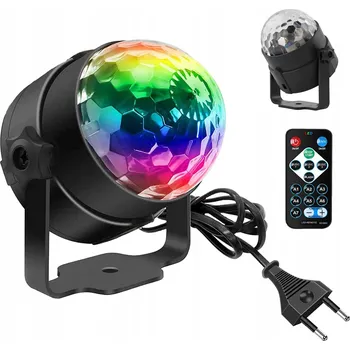 Světelný efekt DISCO KOULE PROJEKTOR DISKOTÉKOVÝ REFLEKTOR RGB LED NA PÁRTY LASER