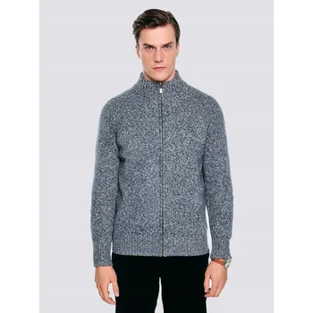 Pánský svetr BIG STAR PÁNSKÝ SVETR NA ZIP MELÍROVANÝ MODRÝ DIONIS 402 XXL