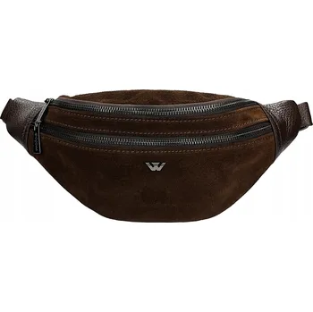 Wojas kabelka z pravé kůže hnědá