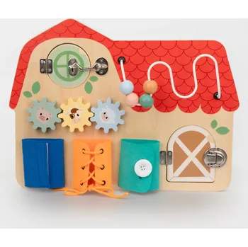 Dřevěná hračka Senzorická Manipulační Tabule Dřevěná Vzdělávací Dárek Mokida