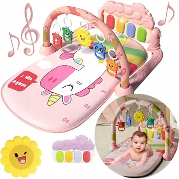 Interaktivní Vzdělávací Podložka 3 v 1 s chrastítkem a klavírem pro miminka od 0 let