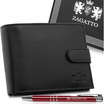 Peněženka Pánská kožená peněženka černá horizontální pravá kůže ochrana RFID ZAGATTO