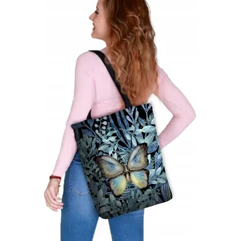 Látková taška přes rameno shopper se zipem Sunny BERTONI potisk Emanuel