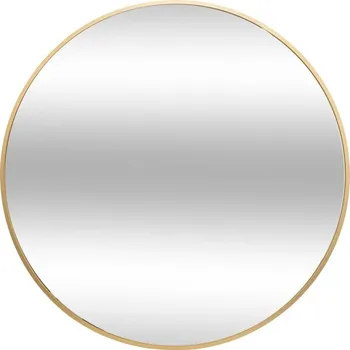 Zrcadlo ZRCADLO ZÁVĚSNÉ NA ZEĎ KULATÉ VELKÉ ZLATÝ KOVOVÝ RÁM Ø 70 cm