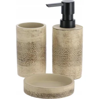 Dávkovač mýdla KOUPELNOVÁ SADA ozdobná SADA 3 KUSŮ BOHO cement dávkovač MÝDLA