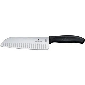 Gastrofans Nůž Santoku s vroubkovanou čepelí, Černá