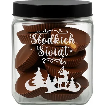 Sklenice Vánoční zavařovací sklenice s gravírováním Dárek na perníky 1,3 l