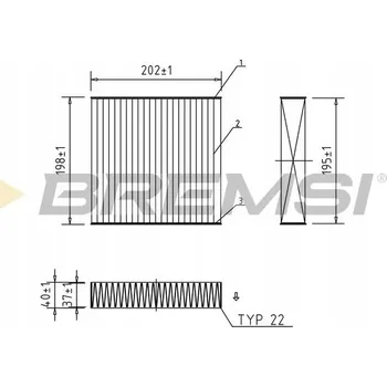 Kabinový filtr Bremsi FC0982C Filtr kabiny, ventilace