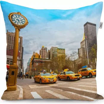 Polštář Sablio Polštář Žluté taxiky 2 - 50x50 cm