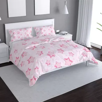 Povlečení Sablio Povlečení Růžové hvězdy - 140x220 / 90x70