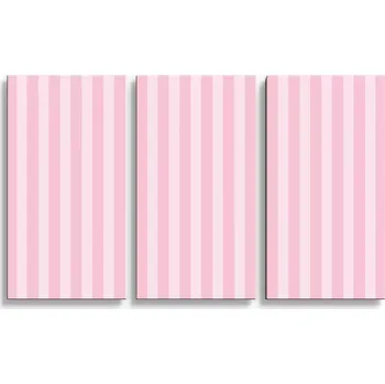 Obraz Sablio Obraz - 3-dílný Růžové pruhy - 120x80 cm
