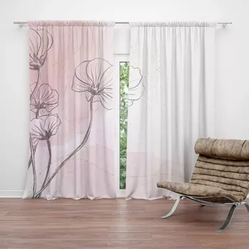 Závěs Sablio Závěs Růžový akvarel: 2ks 140x250cm