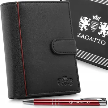 Peněženka Pánská kožená peněženka černá vertikální z pravé kůže s RFID ochranou ZAGATTO