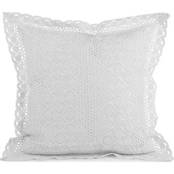 Povlak na polštářek Paličkovaný povlak na polštář 45x45 cm, střední, 1 bílá