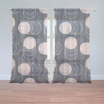 Záclona Sablio Záclony Kruhy a puntíky: 2ks 150x250cm