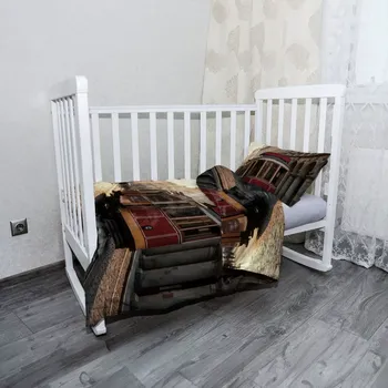 Povlečení Sablio Mikroplyšové dětské povlečení do postýlky Historická červená tramvaj - 120x90 / 40x60