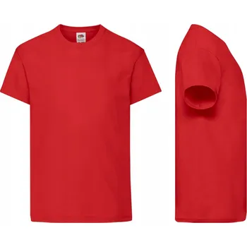 Chlapecké tričko Fruit of the Loom dětské tričko červené bavlna velikost 128