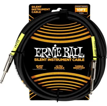 Audio kabel Ernie Ball Classic Silent Instrument Cable Straight/Straight 20ft Blac + prodloužená záruka 3 roky