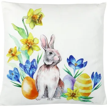 Polštář Polštář s výplní, velikonoční motiv, samet, 45 x 45 cm.
