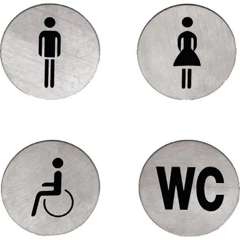 Dveřní kování Dveřní piktogram Südmetall, nalepovací, kulatý WC páni
