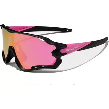Sluneční brýle Cyklistické brýle KINGSEVEN LS911 RŮŽOVO - ČERNÁ / SKLO RŮŽOVÉ C02