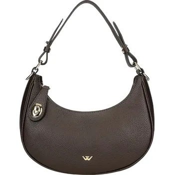 Kabelka Wojas kabelka z pravé kůže hnědá