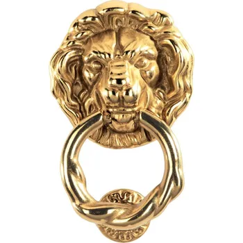 Dveřní kování Dveřní klepadlo Süd-Metall Löwenkopf Mosaz leštěná