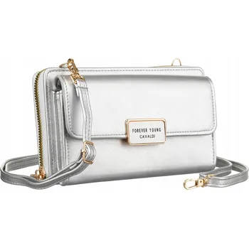 Kabelka 4U Cavaldi kabelka přes rameno eko kůže stříbrná