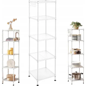 regál Koupelnový regál Songmics bílý 30 x 30 x 123,5 cm