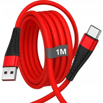 Datový kabel Kabel Nela-Styl USB - USB 3.1 typ C, 1 m, červený