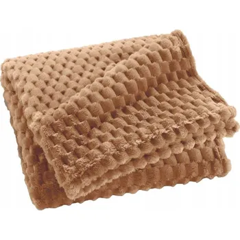 Prostěradlo FLANELOVÁ PŘEHOZKA POLYESTER 125 X 150 CM HNĚDÁ