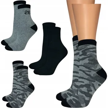 Dámské ponožky 4x TEPLÉ PONOŽKY PRO CHLAPCE zimní silné froté teplé