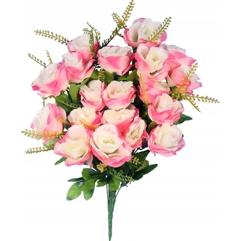 umělá květina KYTICE 20 RŮŽÍ S DOPLŇKY RŮŽOVÁ umělé květy