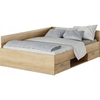 Postel Dvoulůžková postel imitace dřeva Kondela 160x200 cm dub sonoma