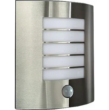 Žárovka Nástěnné svítidlo s PIR čidlem nerezové, žárovka E27 230V/60W