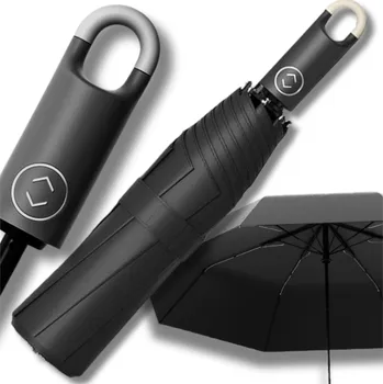EdiBazzar automatický skládací deštník s pouzdrem, černý