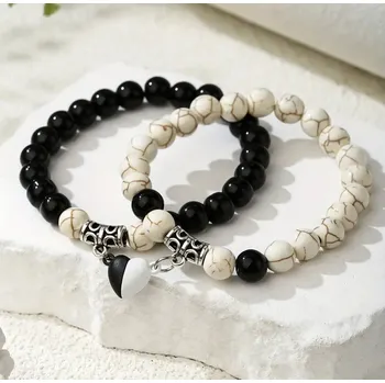 Náramek Magnetické párové náramky „Spojená srdce“ Barva: Bílá