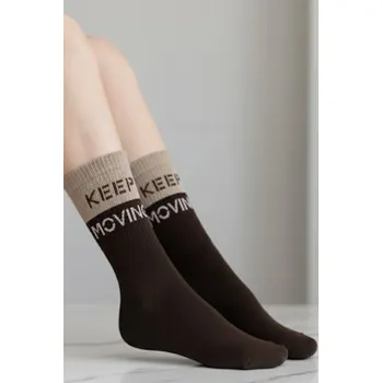 Dámské ponožky Dámské ponožky Milena 0071-008 - froté Hnědá 38-41