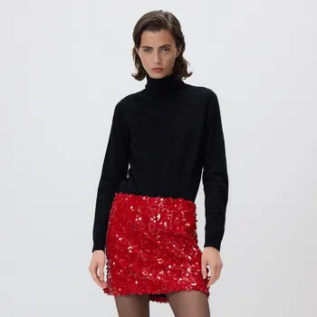 Dámská sukně Reserved - Flitrová mini sukně - červená - 734EH-33X - 734EH-33X-S