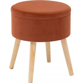 Taburet TABURET S ÚLOŽNÝM PROSTOREM, VELUROVÉ ČALOUNĚNÍ, HNĚDÝ, TESS, STYLOVÝ A PRAKTICKÝ