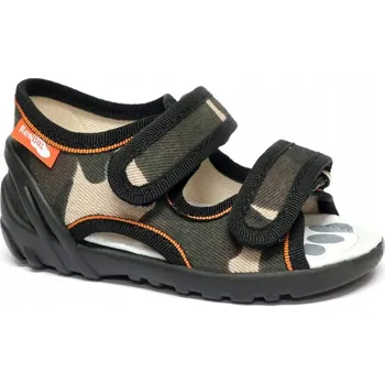 Chlapecké bačkory Chlapecké papuče na suchý zip, maskáčový, Renbut, velikost 22