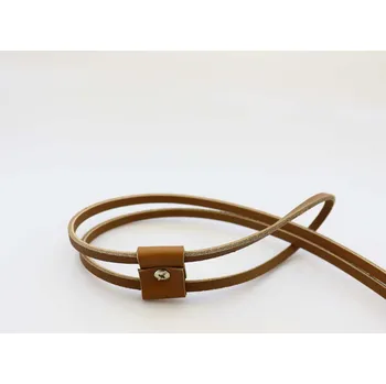 Pro Háčkování Kožený stahovací řemínek - béžový