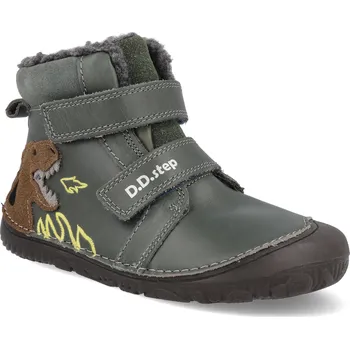 Dívčí zimní obuv Barefoot dětské zimní boty D.D.step W073-52943A zelené Velikost: 27