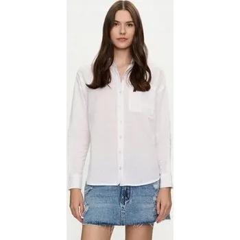 Dámská košile Brave Soul dámská košile s dlouhým rukávem, bez vzoru, modrá BRAVE SOUL-LSH-659AR, velikost L