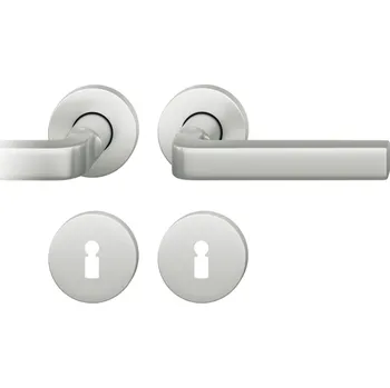 Dveřní kování Kování FSB 72 1004 objektové Eloxovaný hliník, klika / klika, Obyčejný klíč, Kulatá rozeta standardní, Pravé provedení