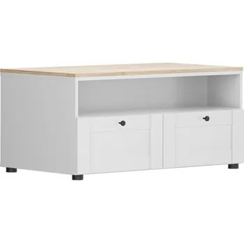 Konferenční stolek Konferenční stolek se zásuvkami do obývacího pokoje Modeo - Black Red White - BRW Bílá 100x48 cm