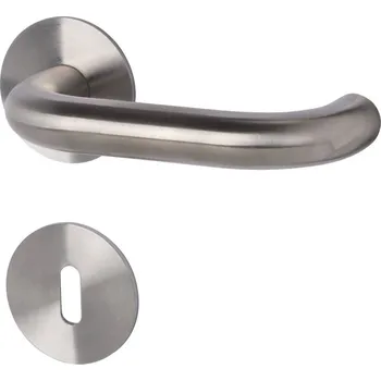 Dveřní kování Südmetall Jena-R, plochá rozeta, magnet, nerez klika / klika, Cylindrická vložka