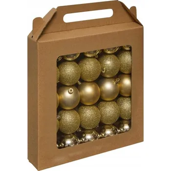 Vánoční dekorace SADA VÁNOČNÍCH BANĚK 25 5 KUSŮ Ø 6 CM ZLATÉ