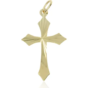Přívěsek Zlatnictví Helios Zlatý přívěsek křížek s rytím
