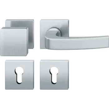 Dveřní kování Kování FSB 76 1163 požární Eloxovaný hliník, klika / klika, Kulatá rozeta standardní, Levé provedení